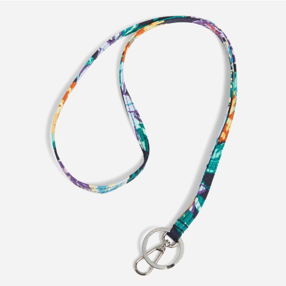 NWT Vera Bradley Happy Blooms Signature Ring & ID Clip Lanyard.